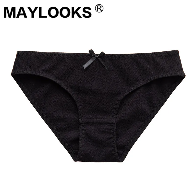 Maylooks/Новое хлопковое нижнее белье для средней талии с маленьким бантом; P66