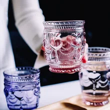 2 шт Красочный Ретро рельеф Стекло чашки без примесей свинца и молоко сок чашка Офис Творческий Кофе кружка питьевой Стекло es посуда 300 мл