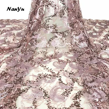 

Madison Latest French Lace Sequin Tulle Embroidered Mesh Lace Fabric Material For Wedding Dress