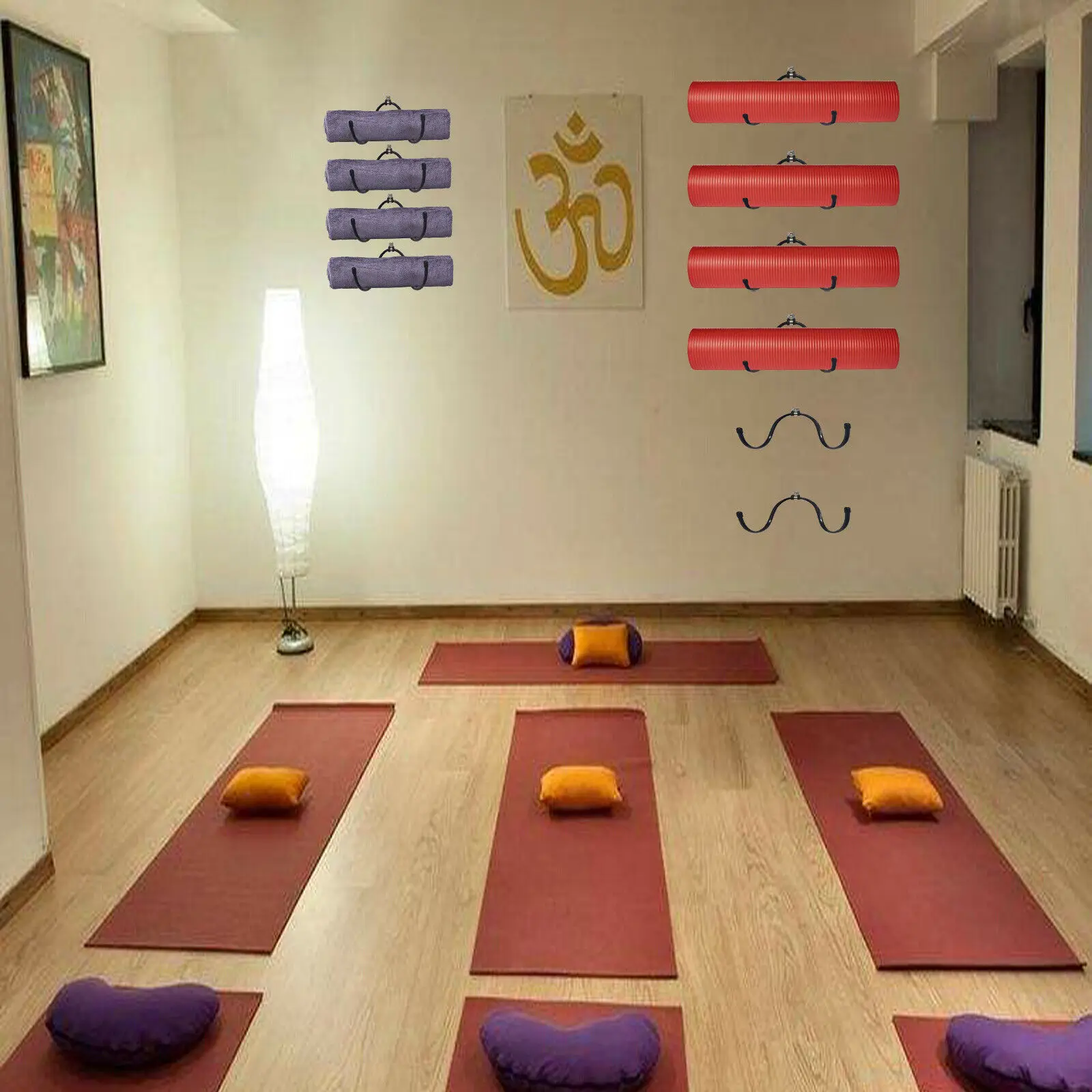 wall mounted yoga mat holder