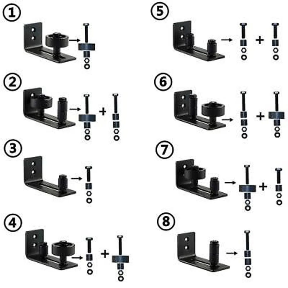 

Durable Sliding Barn Door Track Guide Floor Wall Roller Stay Guide Adjustable 8*