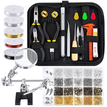 

Jewelry Findings Set Jewelry Making Tools Copper Wire Open Jump Rings Earring Hook Jewelry Making Supplies Kit DIY Beading