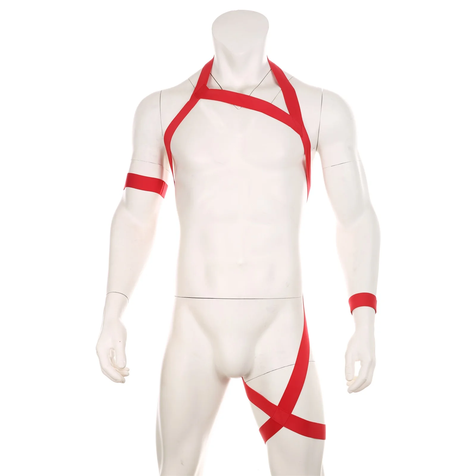 CLEVER-MENMODE Men Sexy Lingerie Halter Neck Straps Body Chest Harness Elastic Bondage Leg Belt Arm Band Hombre Bodysuit Costume cosplay costume mens bondage lingerie sexy fetish wear men chest harness belt