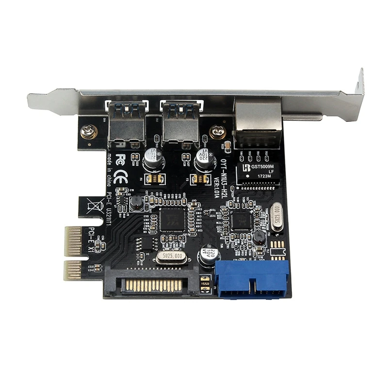 USB 3,0 PCI-E плата расширения Ethernet адаптер 3 порта концентратор 10/100/1000 Мбит/с PCI-E к RJ45 гигабитная сеть LAN адаптер Сетевая карта
