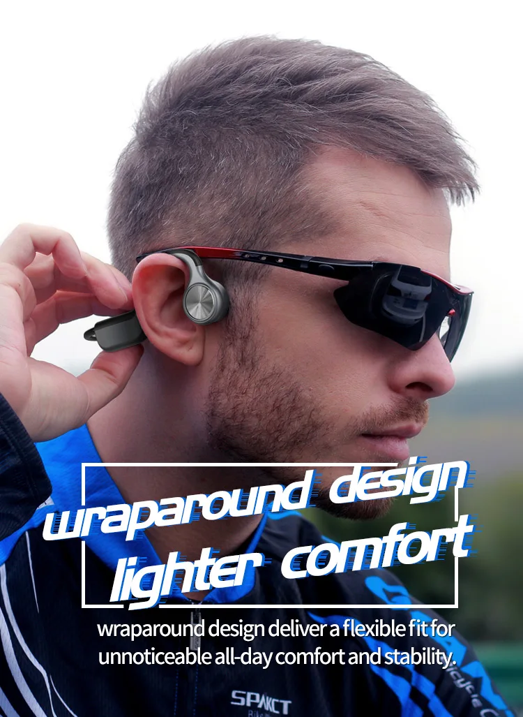 Беспроводные наушники Bluetooth 5,0, костная проводимость, наушники для спорта на открытом воздухе, гарнитура с микрофоном, гарнитура