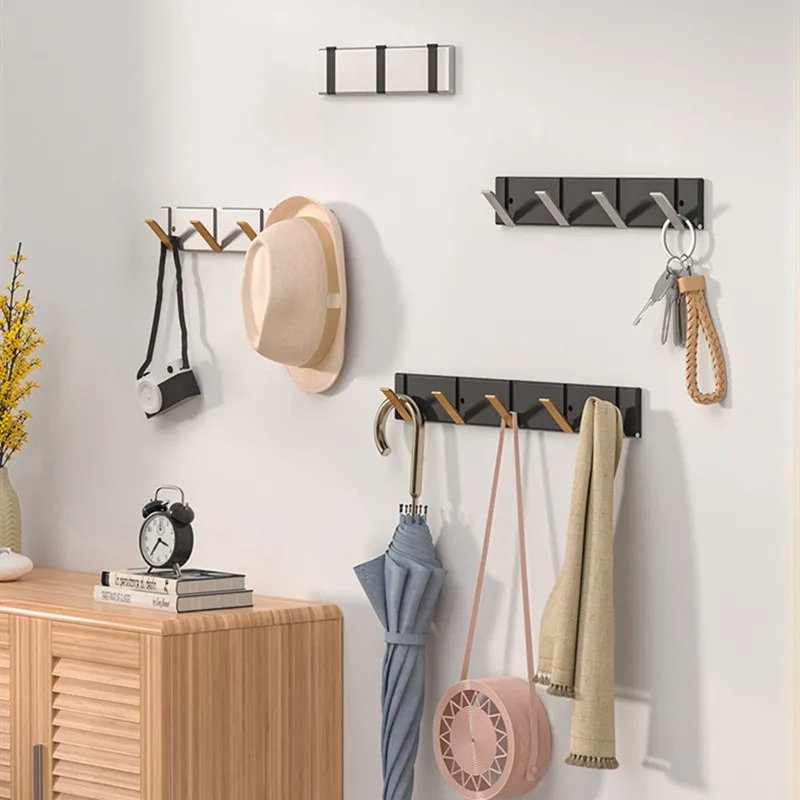 Perchero de aluminio oculto, colgador de pared para baño, cocina, perchero dorado instalación 2 vías|Ganchos de bata| - AliExpress