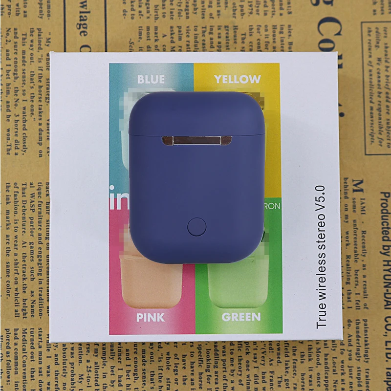 Inpods, 12 TWS, Bluetooth, вкладыши, 5,0, беспроводные наушники, гарнитура с сенсорным управлением, наушники для всех телефонов, PK i10 i12 i200 TWS - Цвет: Синий