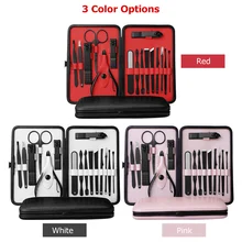 16 шт./компл. маникюр педикюр набор инструментов Портативный кусачки для ногтей комплект С иголок для удаления угрей, пилочка для ногтей триммер для бровей ножницы инструмент