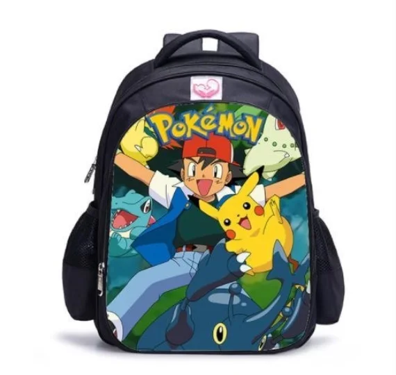 Pokemon Backpack Cartoon Pikachu Primary School Bag For Boys Girls With Pen bag Kindergarten Mochila Kids Gifts | Багаж и сумки