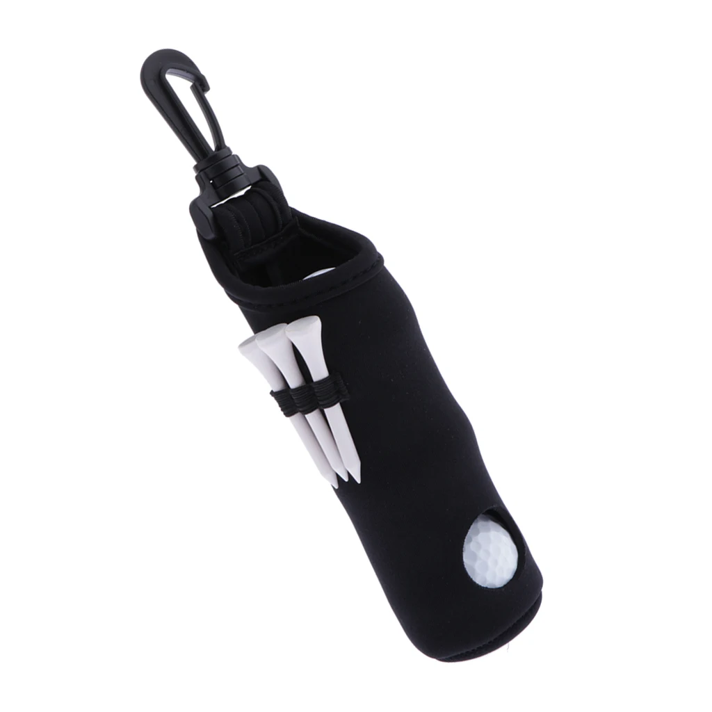 Neoprene Golf Ball Holder With Strong Swivel Snap Clip, Comes with 3 Practice Golf Balls and 3 Golf Tees