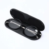 Light Reading Glasses Ultrathin Protable Far Sight Eyeglasses Anti-Blue Ray Spectacles Eyeglasses With Case Round Frame Glasses 2