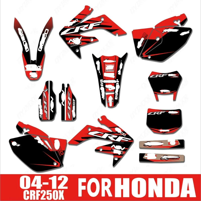 04 12 CRF250X Набор стикеров для мотоцикла Honda CRF 250X 2004 2012 2005 2006 2007 2008|Наклейки и стикеры|