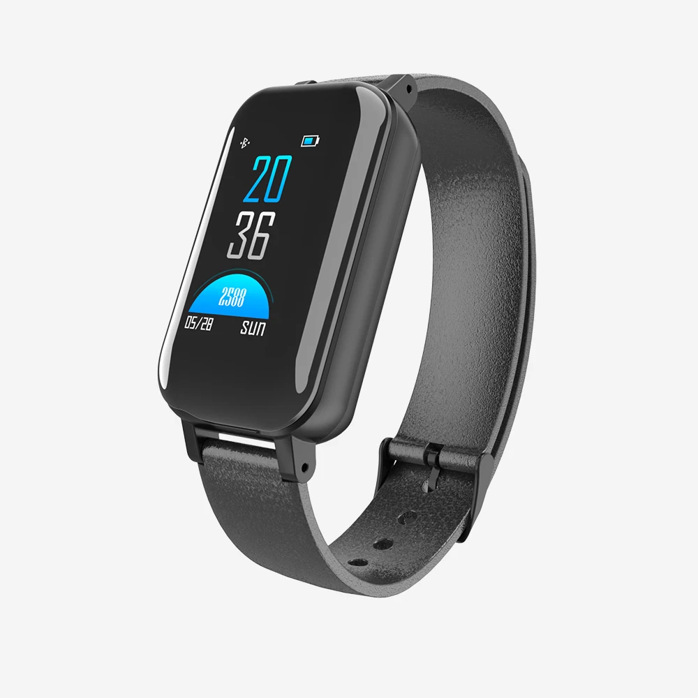 Умные часы LEMFO T89, Bluetooth 5,0, браслет для наушников, напоминание о звонках, пульсометр, измеритель артериального давления, умные часы для мужчин и женщин - Цвет: Черный