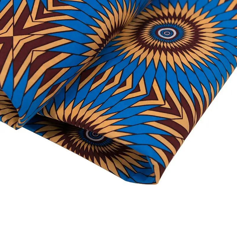 Nigeria Ankara prints batik fabric real dutch wax cotton Java African sewing material for wedding dress 6yards top quality