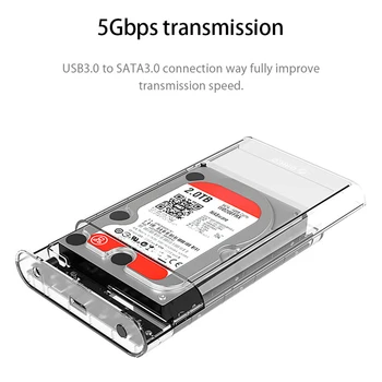 

ORICO 3.5 inch Transparent HDD SSD Enclosure SATA USB3.0 Hard Drive Case