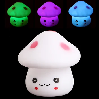 

7 Color Changing Mushroom Light LED Lamp Nightlight Romantic Plastic Home Decor