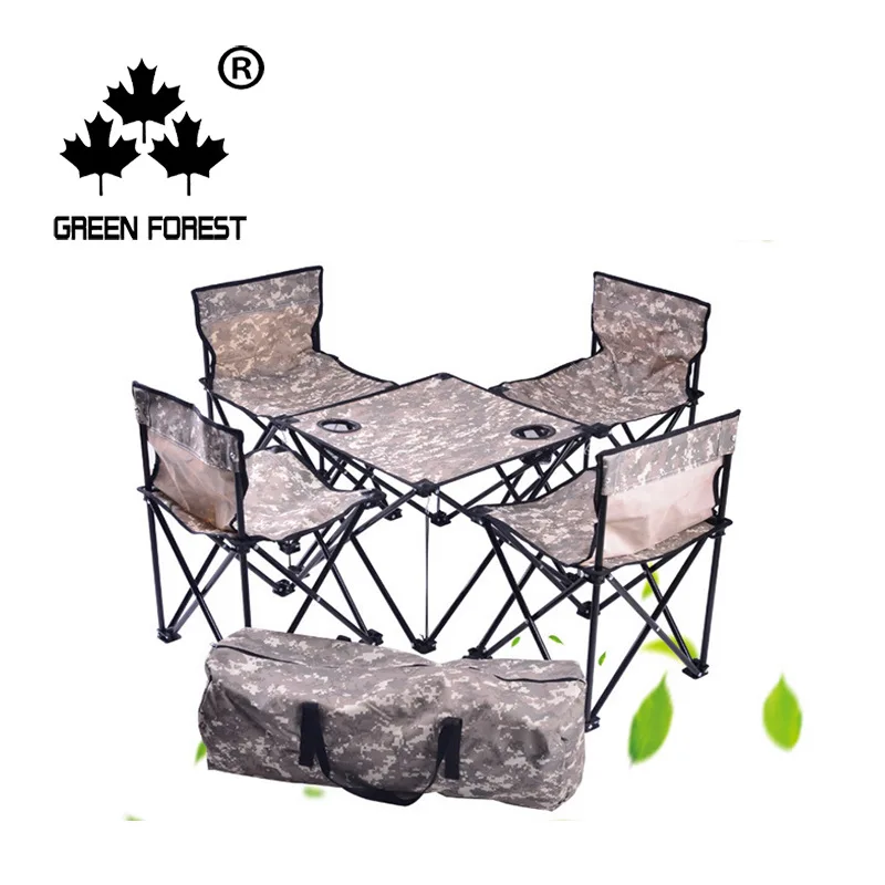

Outdoor Portable Backpack Folding Tables And Chairs 5 Pieces Camouflage Set Picnic Barbecue Casual Fishing Chair