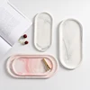 Nordic Marble Texture Tray Ceramic Oval plate Western Dish Dessert Dish Jewelry Storage Tray 1