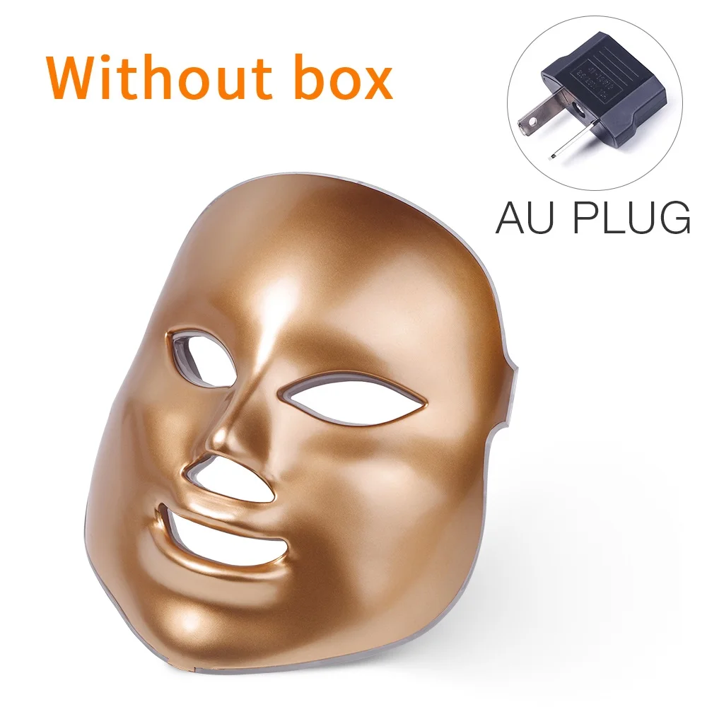 AU Plug no box Foreverlily 7 цветов свет светодиодный маска для лица Омоложение кожи Уход за лицом Красота анти акне терапия отбеливающий инструмент - Цвет: AU Plug no box