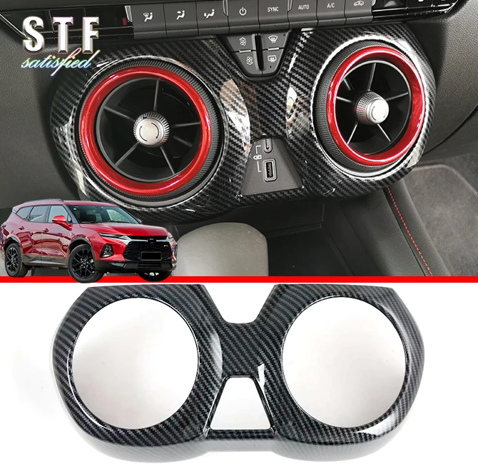

Carbon Fiber Style Center Air-Condition Vent Outlet Cover Trim For Chevrolet Blazer 2019 2020 Car Accessories Stickers W4