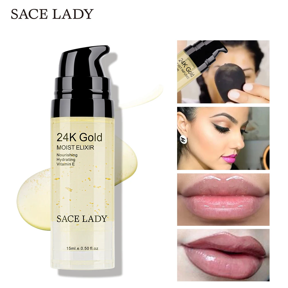 Новинка SACE LADY 24K золото эликсир масло для лица праймер макияжа 6 мл