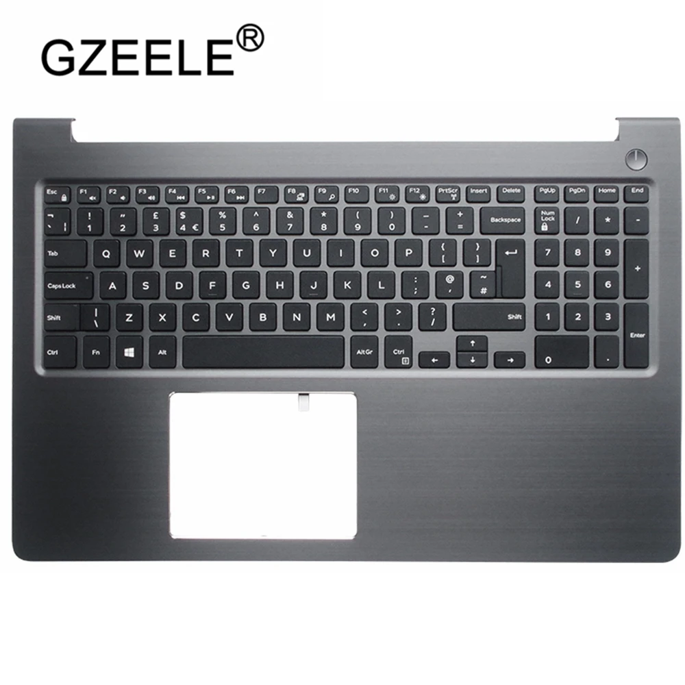 

GZEELE laptop accessories New for Dell Vostro 15-5000 5568 V5568 UK Laptop palmrest upper case keyboard bezel topcase cover