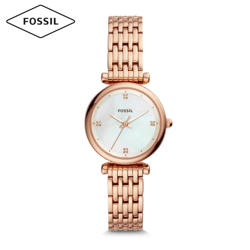 

2020Fossil Luxury Brand AAA Female Watch Simple Fritillary Slim Diamond Dial Steel Band Quartz Watch Female