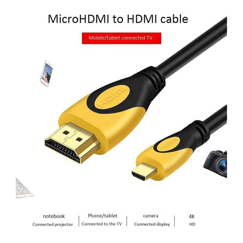 VEGGIEG мини HDMI к HDMI кабель 3 м позолоченный 2K высокого качества кабель адаптер для HDTV мобильного телефона Настольный кабель Mini HDMI(2 шт
