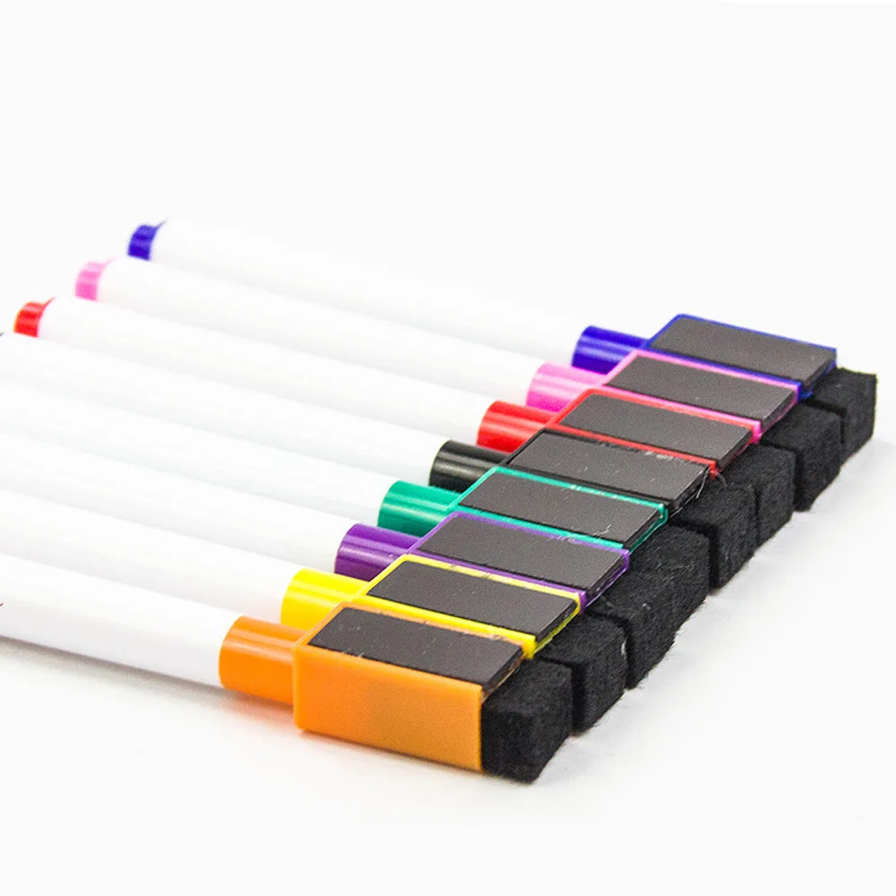 

30PCS Erasable Magnetic White Board Marker Pens with Erases Dry Erase for Home Office School Stationery Supplies Random Colors