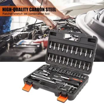 

46pcs/set Carbon Steel Combination Wrench Socket Spanner Car Repair Screwdrivers Kits Car Repair Tool Kits Accessory