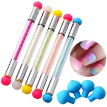 Кисти для ногтей, двухсторонние губчатые кисти, градиентная затеняющая ручка, стразы, ручка, инструмент для дизайна ногтей, аксессуары для маникюра, инструменты для макияжа