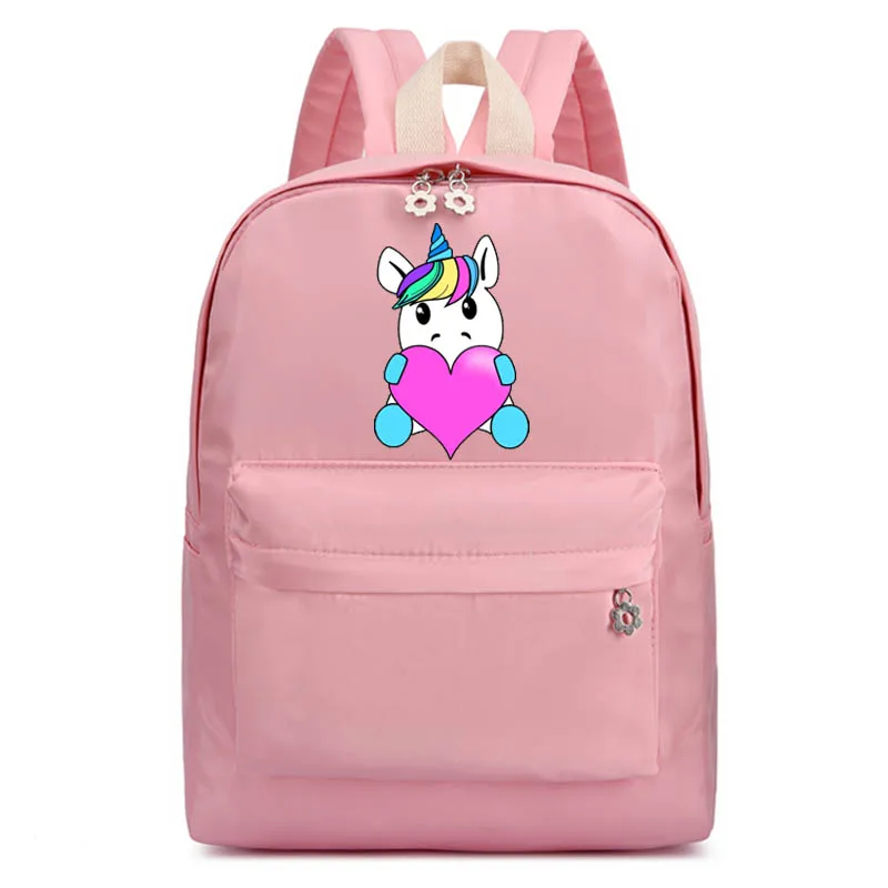 style14 pink Радужный рюкзак с единорогом, школьная сумка для студентов, модный рюкзак с граффити, повседневный рюкзак, многоцветная и многоцветная - Цвет: style14 pink
