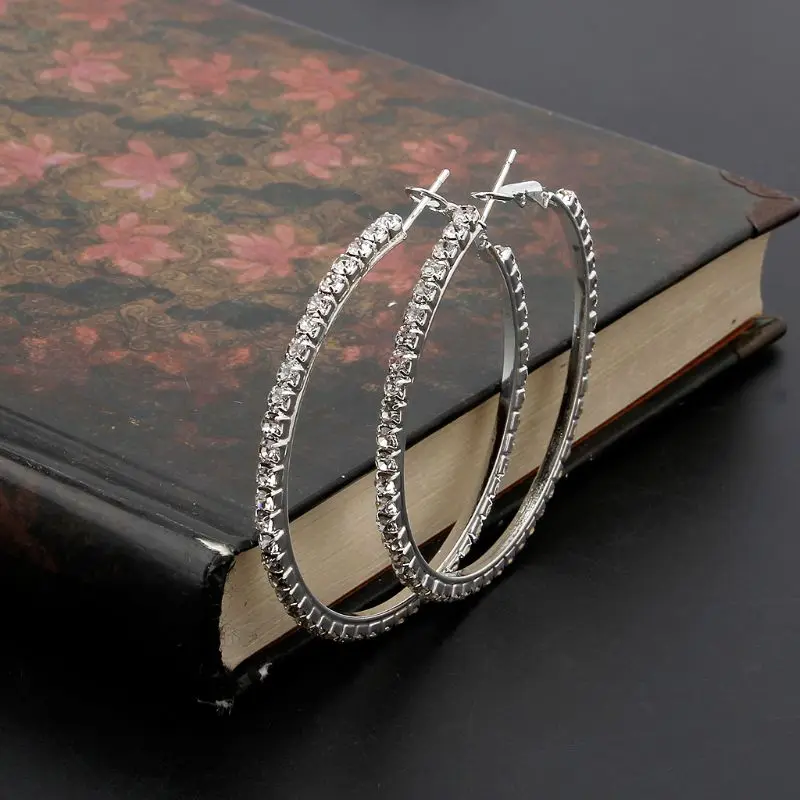 JAVRICK сверкающие серьги-кольца с кристаллами из горного хрусталя для женщин, модные ювелирные изделия