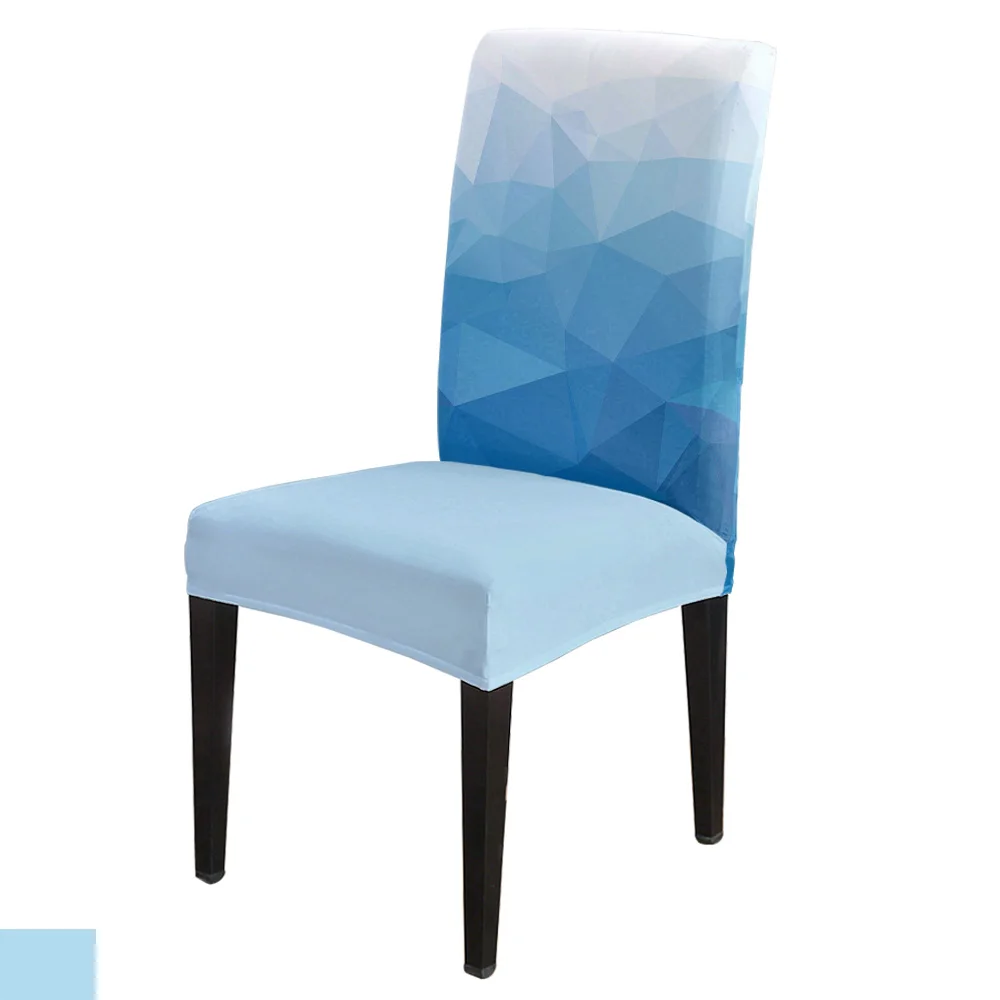Dining Room Chair Cover Triangle Color Block Blue Gradient Chair Covers Table Cover Chairs For Kitchen Tablecloth Home Decor Chair Cover Aliexpress