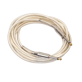 

6.35Mm Audio Cable Braided Mono Male Jacks To Male Aux Cable For Guitar Mixer Amplifier For Bass 3Meter