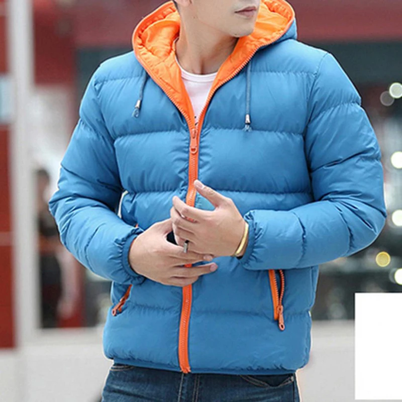 Хлопковые пуховики для мужчин, зимняя повседневная верхняя одежда, ветровка, Jaqueta Masculino, приталенный, с капюшоном, модные пальто размера плюс 4X