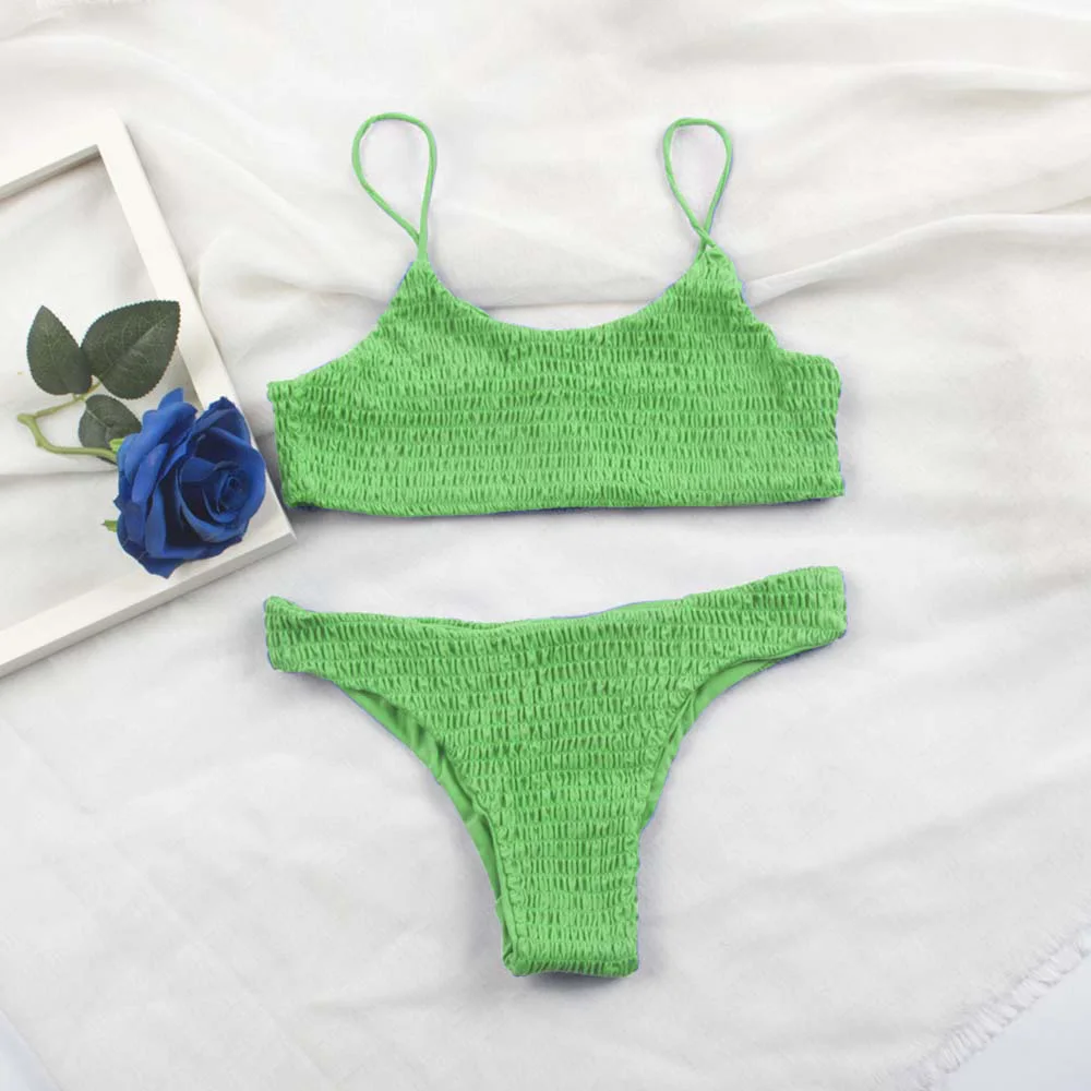 Sexy Pleated Bikinis Mujer Women Swimsuit Swimwear Women Female Brazilian Bikini Set Beach Wear High Cut Bathing Suit 313 bikini set women swimwear bikini swimsuit