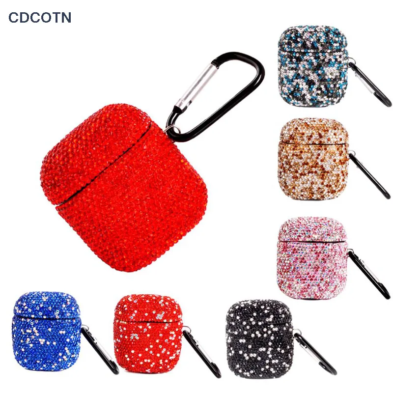 

Car Storage Box Bag For airpods Protective Sleeve Bluetooth Wireless Headset Shell Diamond PC Portable Hanging Buckle Organizer