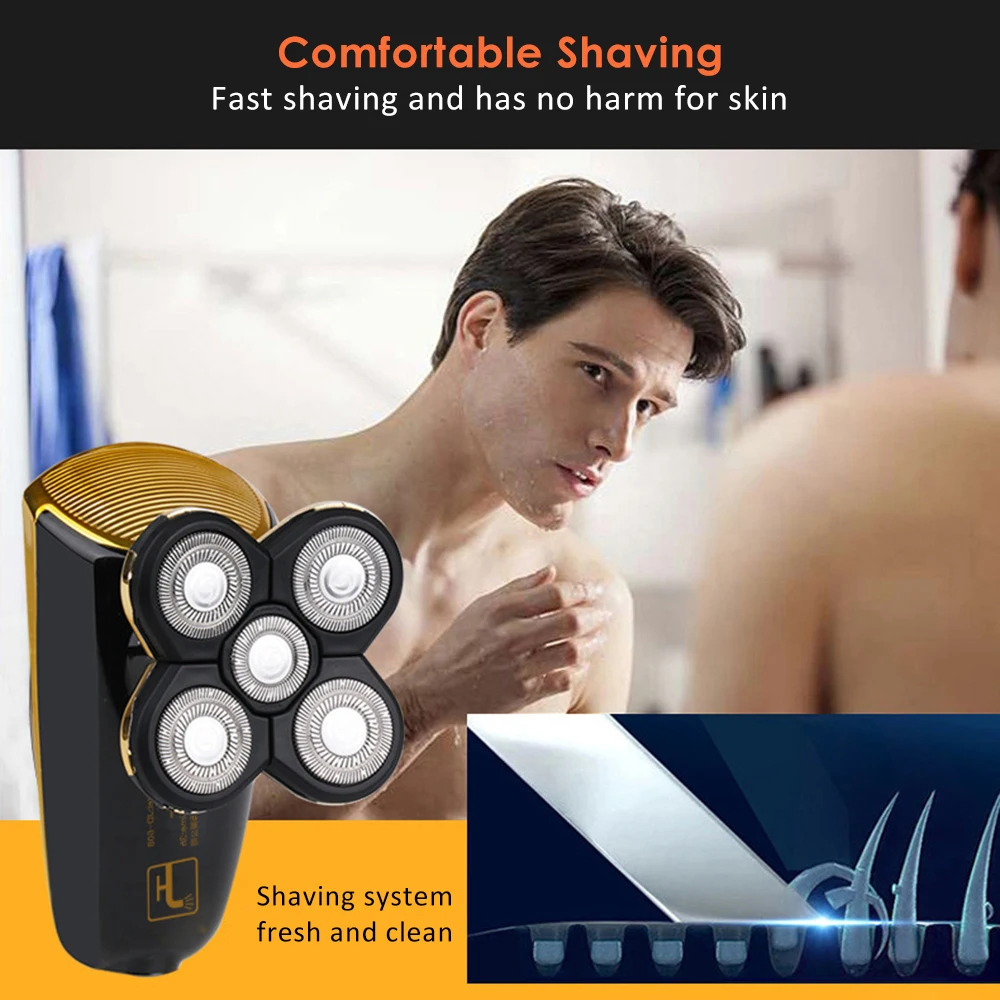 

Men Electric Shaver Grooming Kit Rechargeable Five-Blade Beard Hair Razor Multi-Functional Washable Hair Trimmer Clipper Groomer