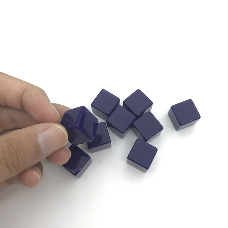 Yernea 50/100/200Pcs High-quality 16mm Purple Blank Dice Acrylic Blank Dice Standard Cube DIY Carving Children Teaching Supplies