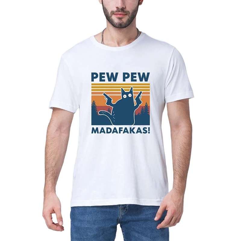 Новое поступление футболка Pew Madafakas для мужчин и женщин летняя повседневная в