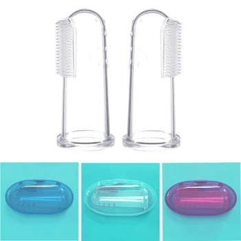 

5pcs Training toothbrush+Box Finger Toothbrush Cleaning Care Hygiene Brush Clear Massage Soft Silicone Milk toothbrush
