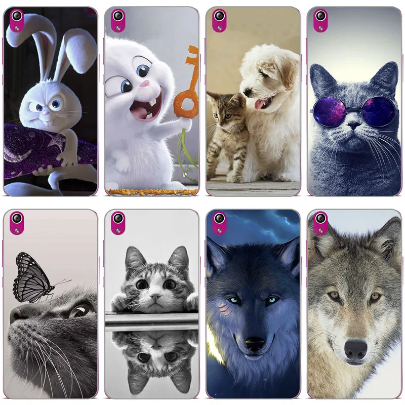 

Case For Lenovo S850 S850T Back Cover Beautiful Flower Plants Original Soft Silicone Printed Cartoon Cat rabbit wolf Phone Case