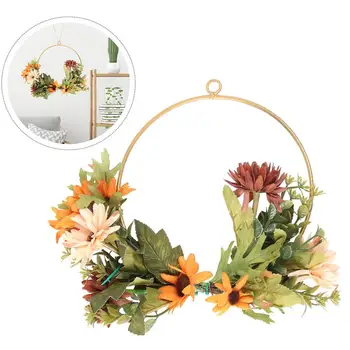 

Iron Ring Hanging Wreath Simulation Sunflower Garland Wall Garland Ornament Hanging Adornment for Home Indoor