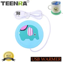 TEENRA анти-нагрев USB силиконовый нагреватель мультфильм силиконовая электрическая изоляция Coaster Кофе Чай грелка офисные гаджеты