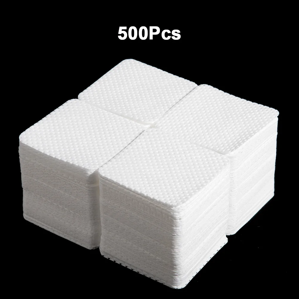 500Pcs Средство для удаления ногтей, хлопковые салфетки, УФ-гель для ногтей, для снятия лака, очиститель, без ворса, бумажный коврик для ногтей, инструменты для чистки маникюра - Цвет: 500Pcs