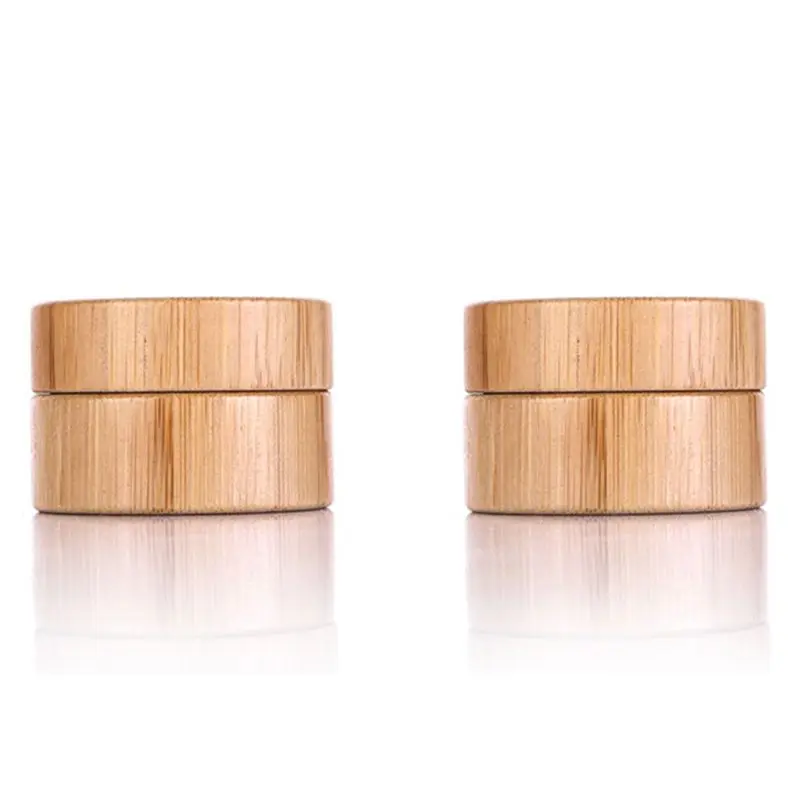 

10g Natural Bamboo Refillable Empty Bottle Cosmetics Jar Box Makeup Samples Face Cream Storage Pot Container Round Portable X5XC