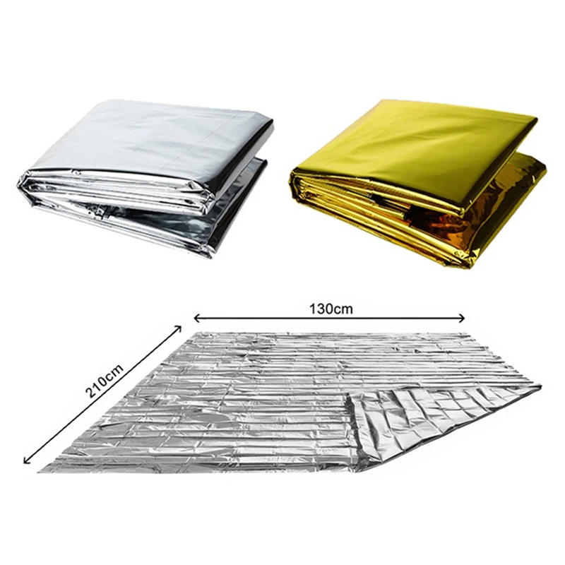 First Aid Emergency Blanket Hypothermia Rescue First Aid Camp Keep Foil Mylar Lifesave Warm Heat Bushcraft Outdoor Thermal Dry Emergent Blanket Survival Kit