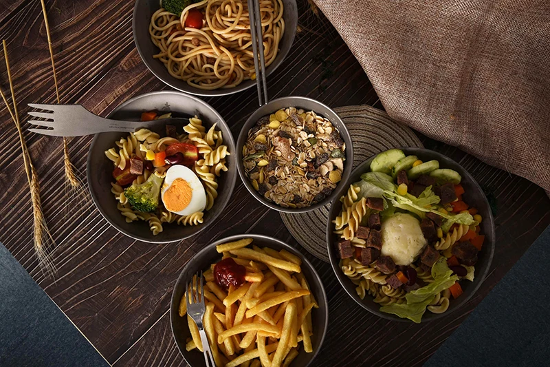 Description Picture 2 of itemBoundless Voyage Titanium Plates Bowls Dinner Set Outdoor Camping Travel Dishes Lightweight Metal Tableware Kitchen Dinnerware