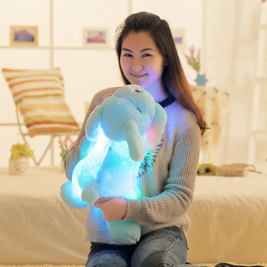 Colorful Glowing Plush Dog Toy for Kids and Baby Girls